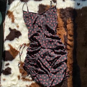 Urban Outfitters Ruched Rose Slip Dress